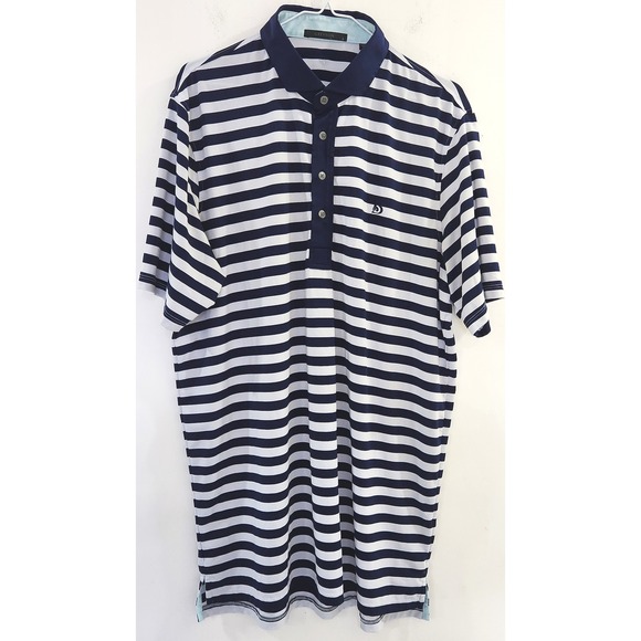 Greyson Other - Greyson Clothiers Mens Large Navy White Striped Golf Polo Shirt Wolf Logo L